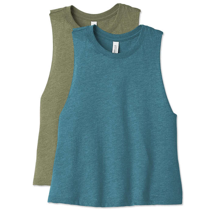 Bella + Canvas Women's Racerback Crop Tank Top - Heather Mustard