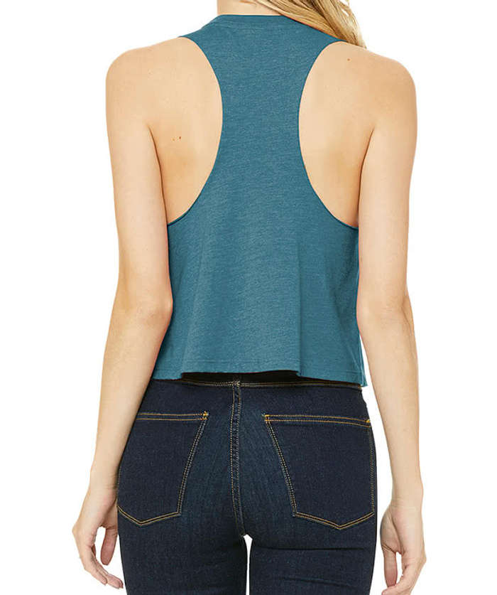 Bella + Canvas Women's Racerback Crop Tank Top - Heather Mustard 4 Bella + Canvas Women's Racerback Crop Tank Top - Heather Mustard