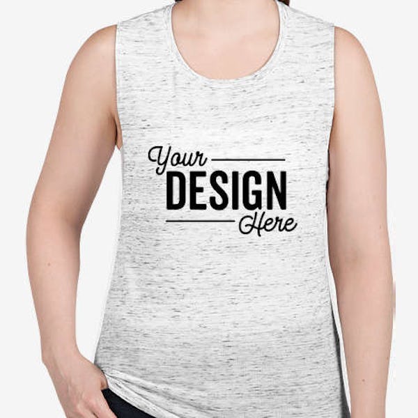 Bella + Canvas Women's Flowy Muscle Tank - White Marble