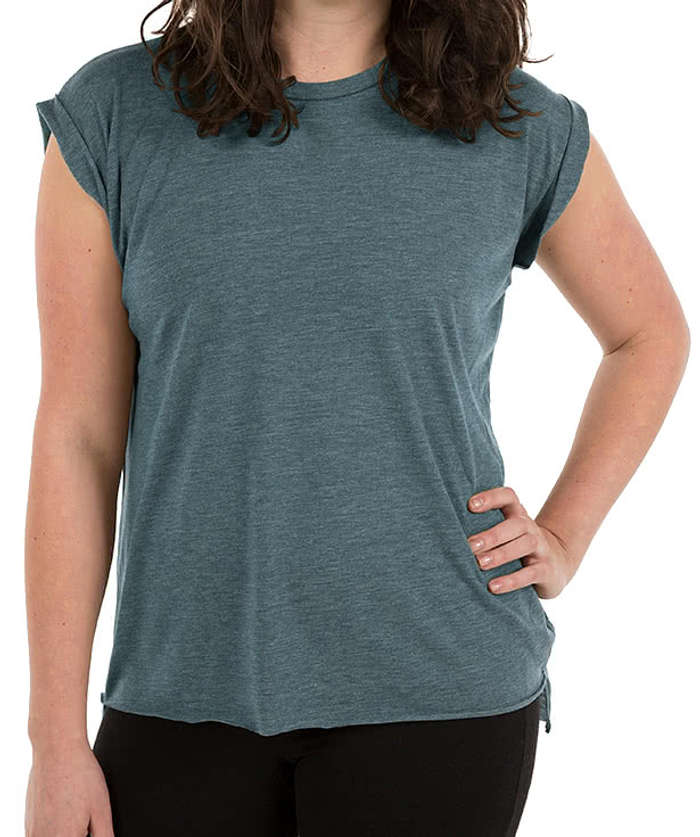 Bella + Canvas Women's Flowy Rolled Cuff T-shirt - White