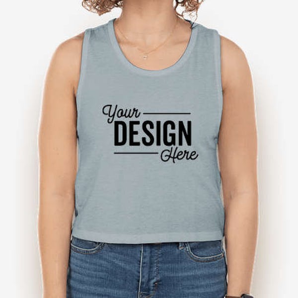 Next Level Women's Festival Lightweight Cropped Tank - Stonewashed Denim