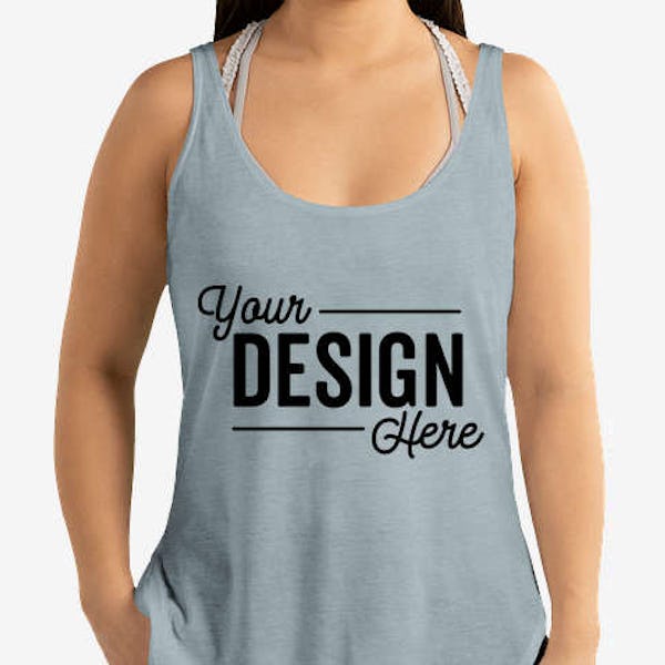 Next Level Women's Festival Side Slit Tank - Stonewash Denim
