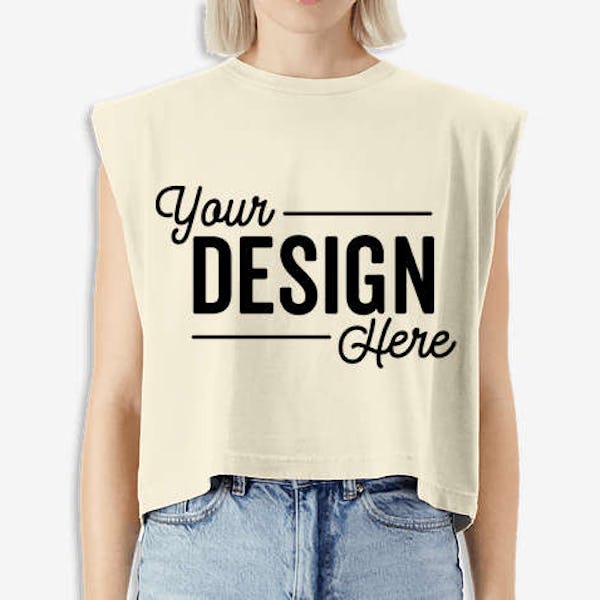 American Apparel Women's Garment Dyed Boxy Muscle Tank - Faded Cream