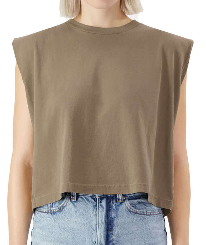 American Apparel Women's Garment Dyed Boxy Muscle Tank - Faded Cream