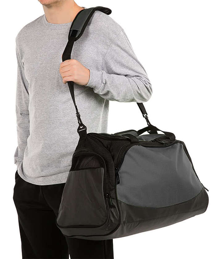 Port Authority Medium Active Duffel Bag - Embroidered - True Red / Black
