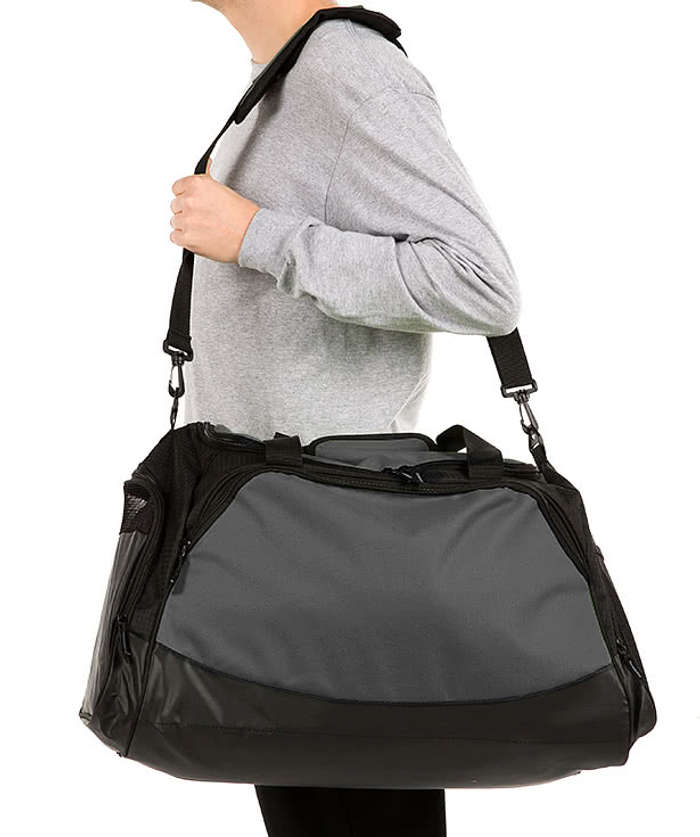 Port Authority Medium Active Duffel Bag - Embroidered - True Red / Black