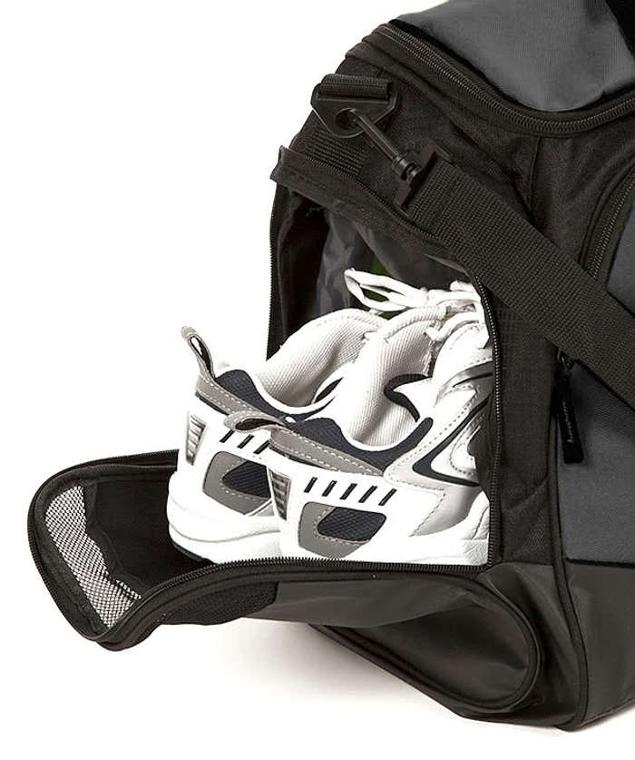 Port Authority Medium Active Duffel Bag - Embroidered - True Red / Black