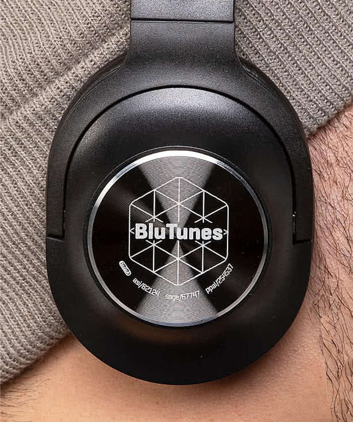 Laser Engraved BluTunes Wireless Headphones - Black