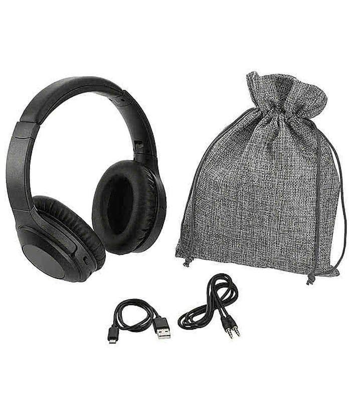 Hush Active Noise Cancelling Bluetooth Headphones - Black