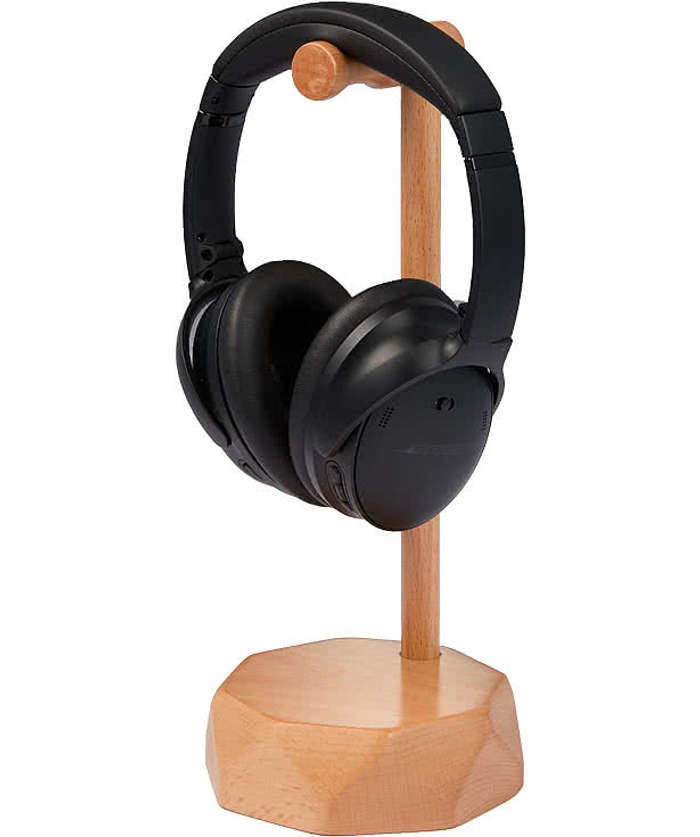 Laser Engraved Desk Tune FSC Wood Headphone Stand - Wood(WD)