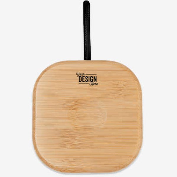 Laser Engraved Bamboo Wireless Earbuds & Watch Charger - Black / Bamboo