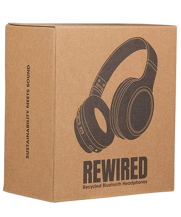 Rewired Recycled Bluetooth Wireless Headphones - Black