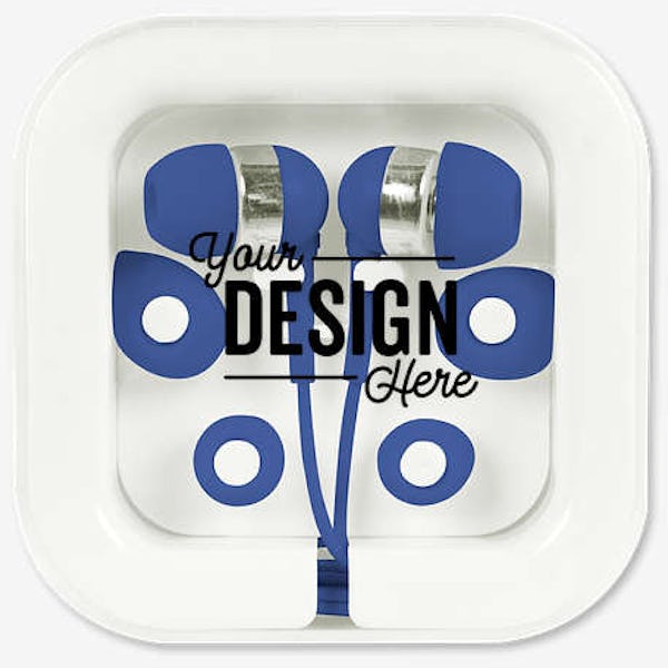 Color Pop Earbuds with Microphone - Royal Blue