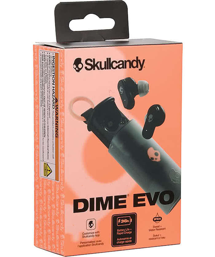 Full Color Skullcandy Dime Evo True Wireless Earbuds - Black 4 Full Color Skullcandy Dime Evo True Wireless Earbuds - Black