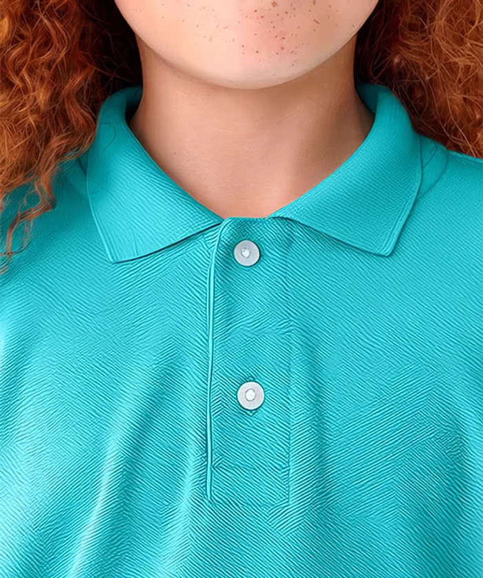 Primary Youth Recycled Long Sleeve Pique Polo - Stream