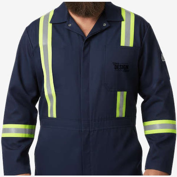 Bulwark Excel Flame-Resistant Reflective Safety Coverall - Navy