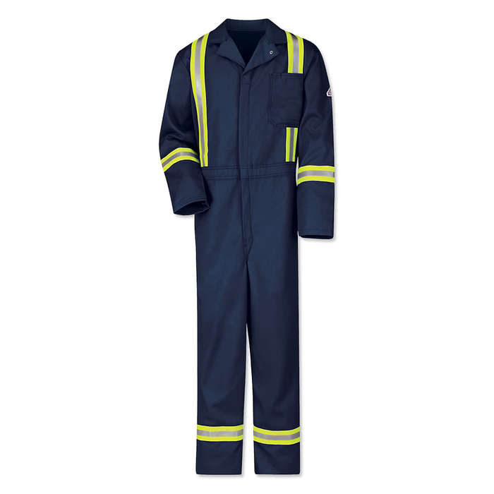 Bulwark Excel Flame-Resistant Reflective Safety Coverall - Navy