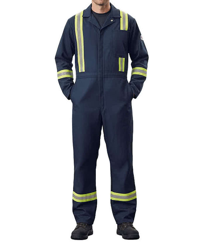 Bulwark Excel Flame-Resistant Reflective Safety Coverall - Navy 3 Bulwark Excel Flame-Resistant Reflective Safety Coverall - Navy