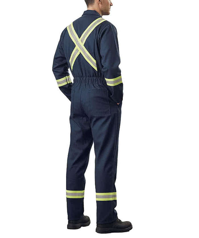 Bulwark Excel Flame-Resistant Reflective Safety Coverall - Navy 4 Bulwark Excel Flame-Resistant Reflective Safety Coverall - Navy