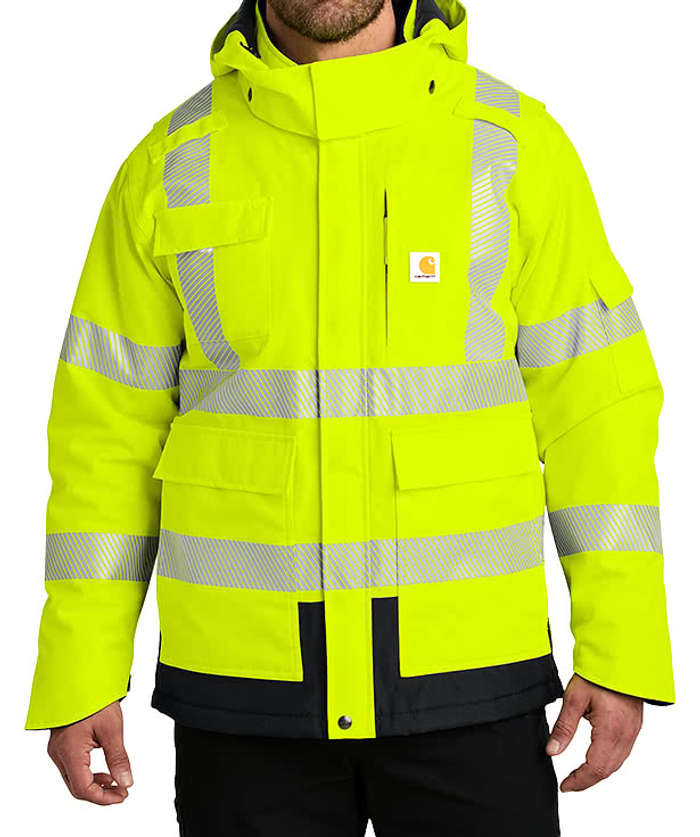 Carhartt Class 3 Waterproof Heavyweight Insulated Safety Jacket - Brite Lime