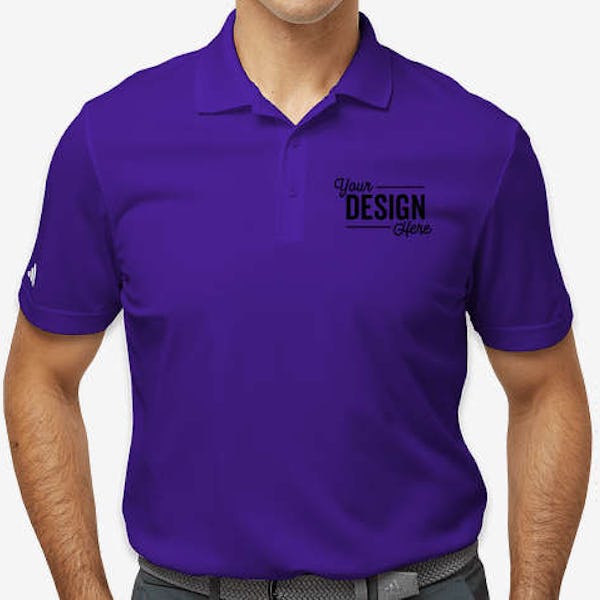 Adidas Sport Recycled Performance Polo - Embroidered - Collegiate Purple