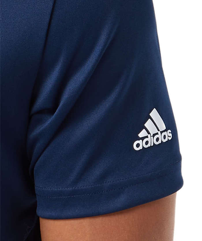 Adidas 3-Stripes UPF 50+ Performance Polo - Embroidered - Lucky Blue / White