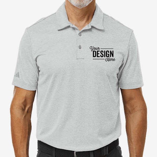 Adidas Space Dyed Recycled Performance Polo - Grey One Heather
