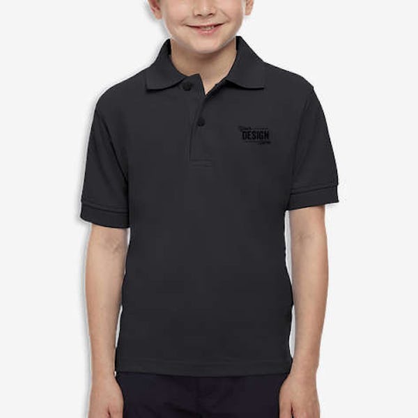 Blue Generation Youth Soft Touch Pique Polo - Black