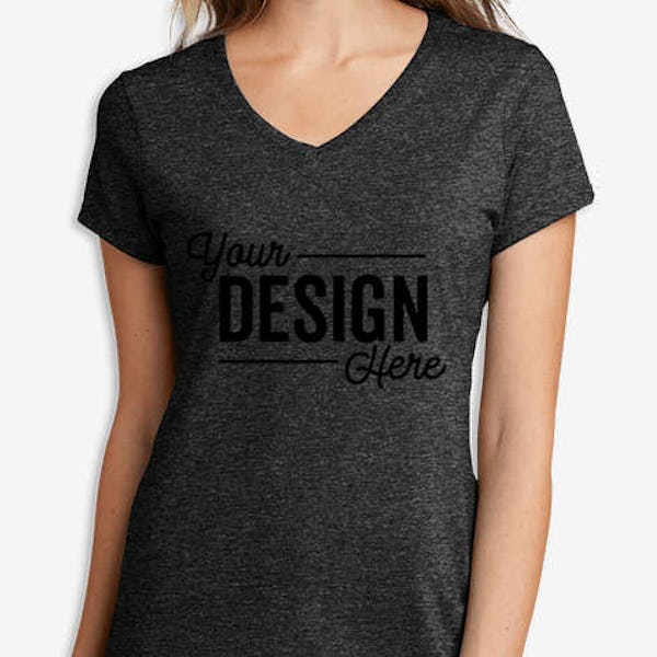 Port & Company Women's Core Tri-Blend V-Neck T-shirt - Black Heather