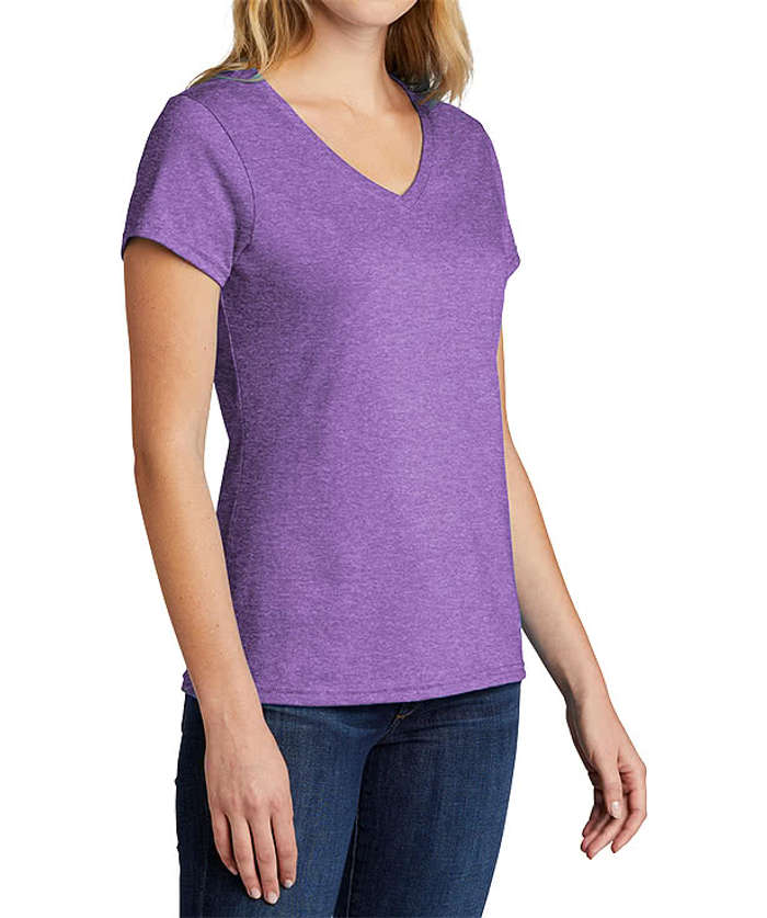 Port & Company Women's Core Tri-Blend V-Neck T-shirt - Black Heather 4 Port & Company Women's Core Tri-Blend V-Neck T-shirt - Black Heather