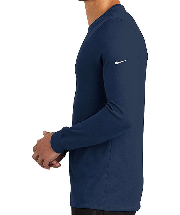 Nike Dri-FIT Long Sleeve Jersey Blend Performance Shirt - College Navy