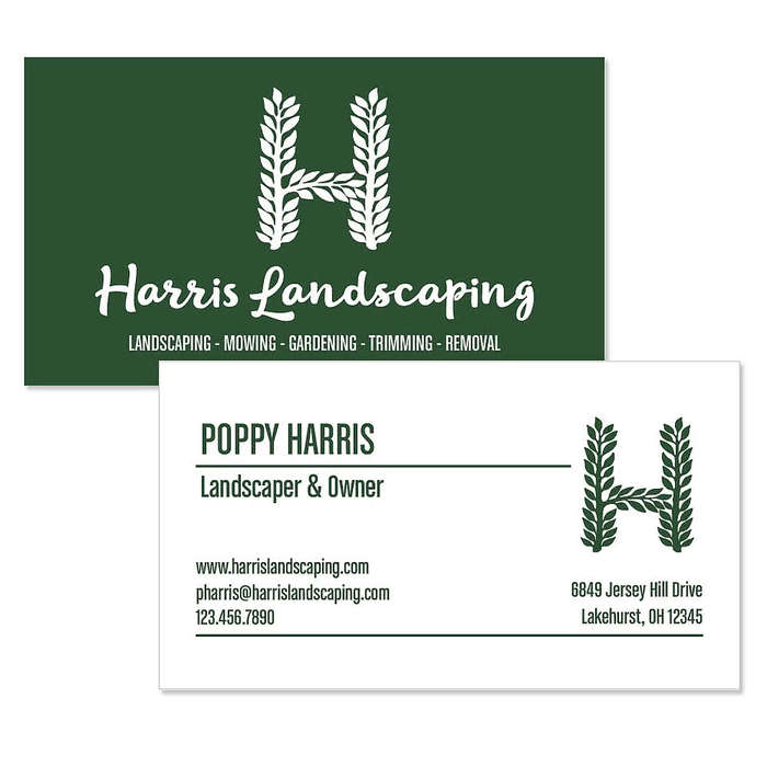 Full Color 2" x 3.5" Horizontal Business Cards - White