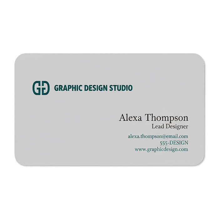 Full Color 2" x 3.5" Horizontal Rounded Corner Business Cards - White