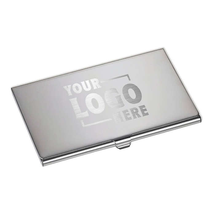 Laser Engraved Traverse Business Card Holder - Silver