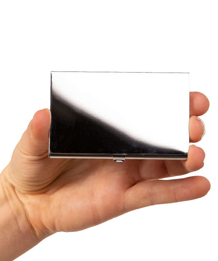Laser Engraved Traverse Business Card Holder - Silver 3 Laser Engraved Traverse Business Card Holder - Silver