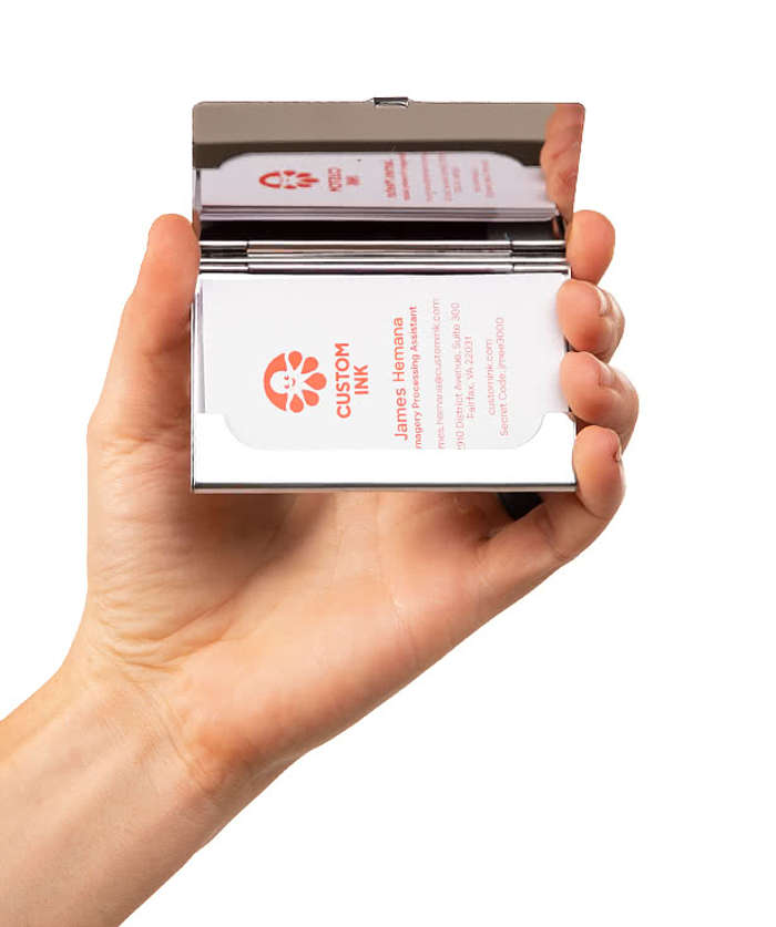Laser Engraved Traverse Business Card Holder - Silver 4 Laser Engraved Traverse Business Card Holder - Silver