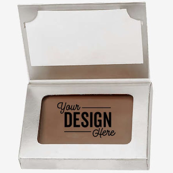 Embossed Chocolate Bar with Business Card Gift Box - Silver