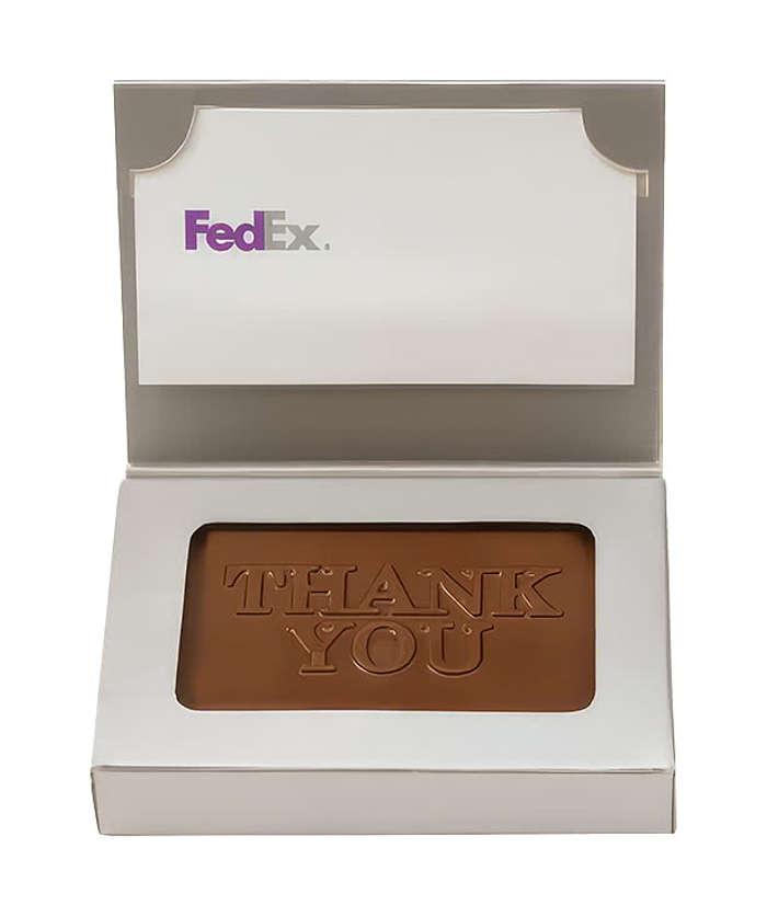 Embossed Chocolate Bar with Business Card Gift Box - Silver