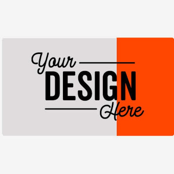 2" x 3.5" Horizontal Clear Plastic Business Cards - Clear / Orange
