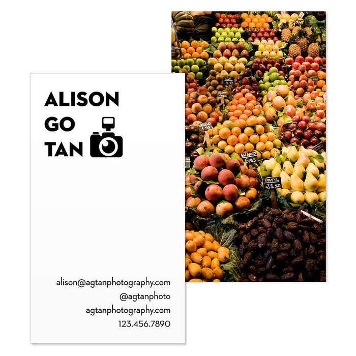 Full Color 3.5" x 2" Vertical Business Cards - Athletic Gold