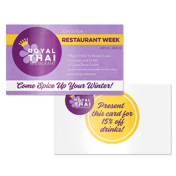 Full Color 5" x 7" Flat Card - White