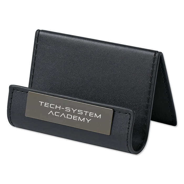 Laser Engraved Execu-Buddy Card and Media Stand - Black