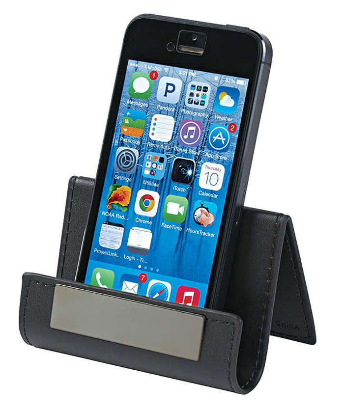 Laser Engraved Execu-Buddy Card and Media Stand - Black
