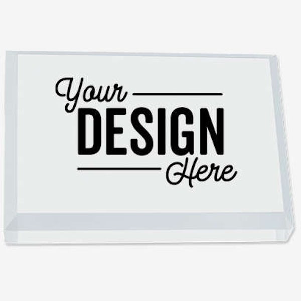 Laser Engraved Business Card Paperweight - Clear
