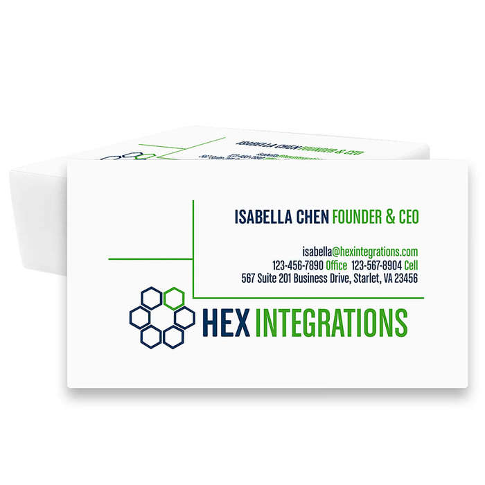 2" x 3.5" Horizontal Solid Plastic Business Cards - Columbia Blue