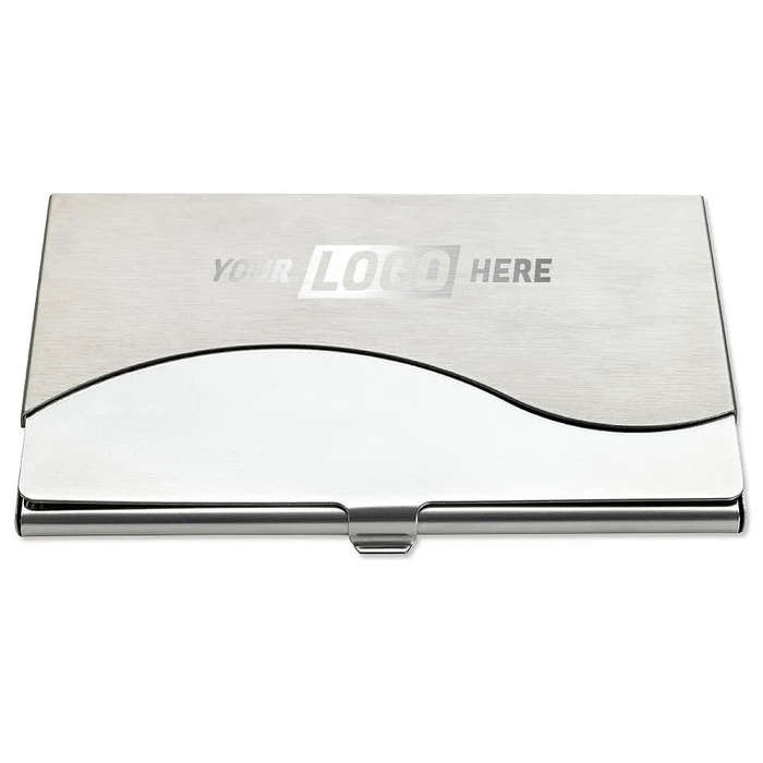 Laser Engraved Premium Metal Business Card Holder - Silver