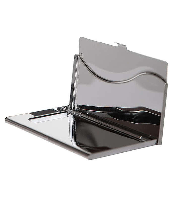 Laser Engraved Premium Metal Business Card Holder - Silver 4 Laser Engraved Premium Metal Business Card Holder - Silver