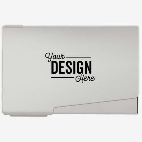 Laser Engraved Aluminum Business Card Holder - Silver