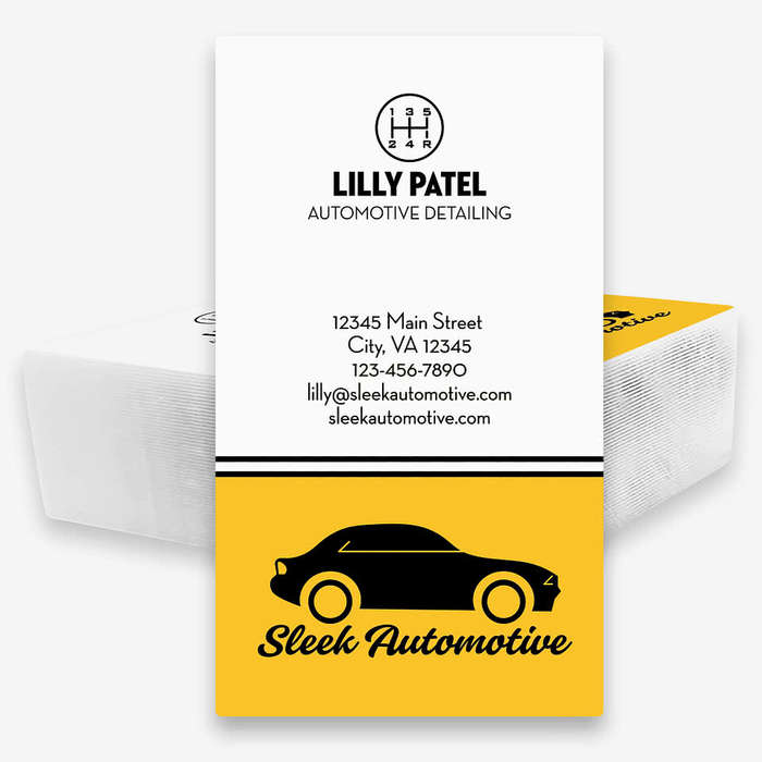 2" x 3.5" Vertical Solid Plastic Business Cards - Navy