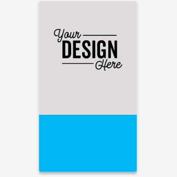 2" x 3.5" Vertical Clear Plastic Business Cards - Clear / Columbia Blue